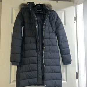 NWOT Express puffer in charcoal gray